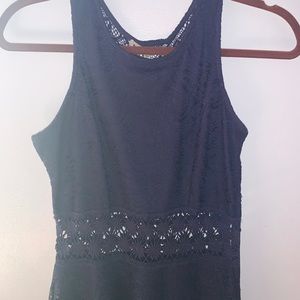 Navy Blue Patterned Dress